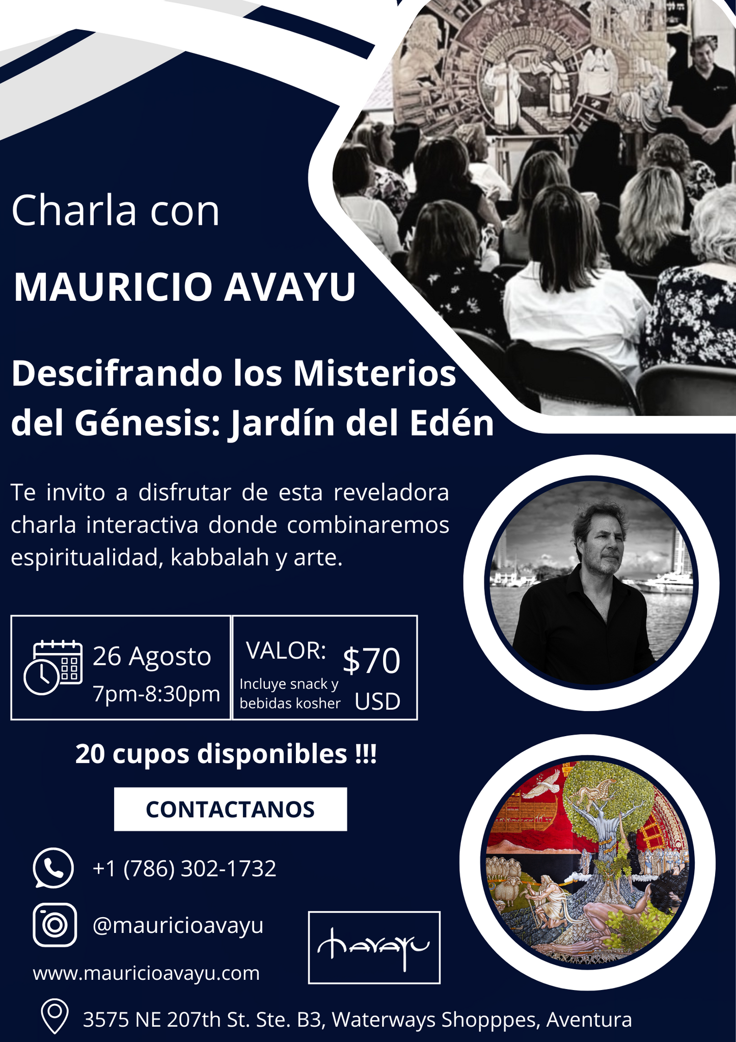 Workshop / "Descifrando los Misterios del Génesis: Jardín del Edén" / 26 de Agosto